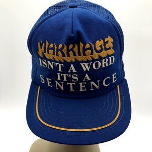 Vintage Marriage isn't a word it's a Sentence Trucker‎ Hat Cap Snapback OSFA USA